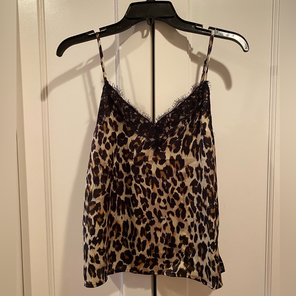 * NWT* BP Leopard print/ lace trim camisole XS